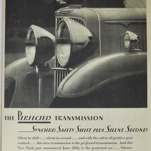 Grande pubblicità per auto 1931 Nash (classica vecchia foto pubblicitaria parti brochure concessionario concessionaria brochure stampata retrò automobile motore USA US)