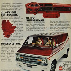Auto-Werbung 1978 Dodge Street Van (motor company classic altes Foto-Werbeteile-Print-Broschüre Autohaus Autohaus america Chrysler Motors)