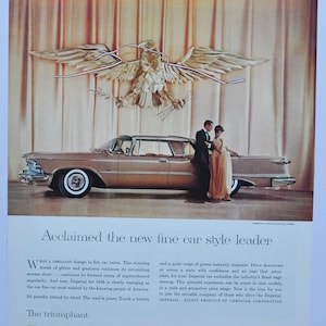 Große Auto-Werbung 1958 Chrysler Imperial (Motor Company Klassiker altes Foto-Werbeteile Print-Broschüre Händler American Le Baron Hardtop)