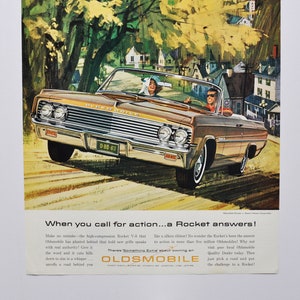 Grande pubblicità per auto Oldsmobile 88 Eighty-Eight del 1963 (GM General Motors Company, pubblicità fotografica classica, vecchia, parti, brochure stampata, concessionario Olds)