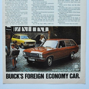 Grande pubblicità per auto 1971 Opel 1900 (azienda automobilistica, vecchia foto classica, pubblicità, brochure stampata, concessionaria, automobile sportiva tedesca Buick)