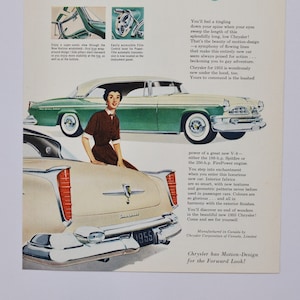 Auto-Werbung 1955 Chrysler (Motor Company Classic altes Foto Werbebroschüre Retro Händler Autohaus Automobil Klassiker American Spitfire)