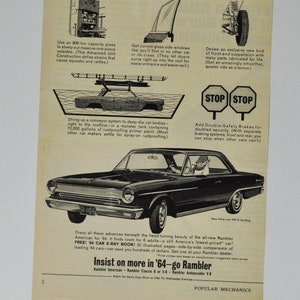 Auto Anzeige 1964 AMC Rambler American 440-H Hardtop (american Motors company classic old Werbung Autohaus Print Broschüre US)