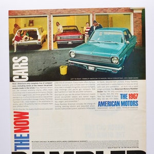 Grande pubblicità per auto 1967 Rambler 220 berlina a 2 porte (American Motors Classic, vecchia foto, pubblicità, stampa, poster, brochure, concessionario classico)