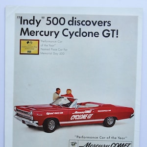 Grande annonce pour voiture 1966 Mercury Comet Cyclone GT (ford motor company classique vieille photo publicité pièces impression brochure concessionnaire moteur américain)