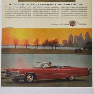 Annuncio di un'auto del 1967 Cadillac Fleetwood Eldorado & DeVille Convertible (vecchia foto classica dell'azienda di motori, brochure pubblicitaria, poster, foto delle parti)