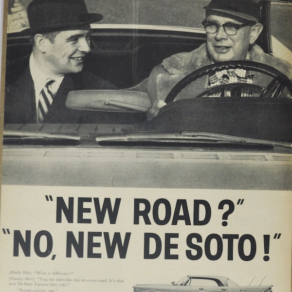 Large Car Ad 1950s DeSoto (motor company classic old photo advertisement print brochure retro dealer dealership classic de soto auto usa us)