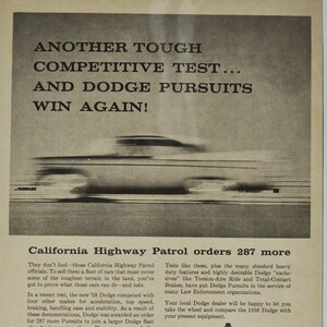 Auto-Werbung 1958 Dodge ( Motor Company classic altes Foto Reklameteile Print-Broschüre Händler Autohaus Amerika Chrysler Motors USA US Auto)