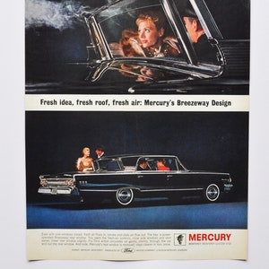 Grande pubblicità per auto 1962 Mercury Monterey (Ford Motor Company, vecchia foto classica, pubblicità, parti, brochure stampate, concessionario, concessionaria auto americane)