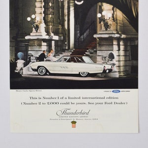 Auto Anzeige 1963 Ford Thunderbird Limited Edition Landau (motors company classic altes Foto Werbung Teile Broschüre Print Retro Sport Auto)