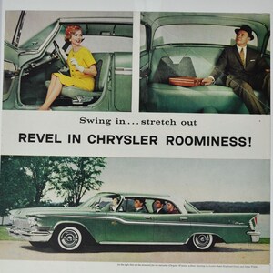 Grote autoadvertentie Chrysler Windsor 4-deurs hardtop (autobedrijf klassieke oude fotoadvertentie onderdelen gedrukte brochure dealer Amerikaanse auto VS)