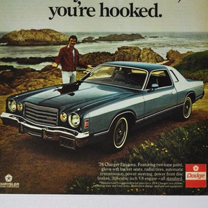 Auto-Werbung 1976 Dodge Ladegerät (motor company classic alte Foto-Werbung Teile Print Broschüre Autohaus Autohaus Amerika Chrysler Motors USA)