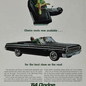 Auto-Werbung 1964 Dodge Polara (motor company classic altes Foto-Werbeteile-Print-Broschüre Autohaus Amerika Chrysler Motors USA)