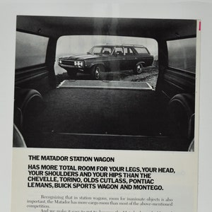 Auto-Werbung AMC Matador Kombi (american Motors company classic alte Foto-Werbung Teilehändler Autohaus Print-Broschüre USA Auto)