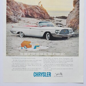 Grande pubblicità per auto Chrysler New Yorker del 1960 (azienda automobilistica, pubblicità fotografica classica, vecchia, parti, brochure stampata, concessionario, auto Newport)