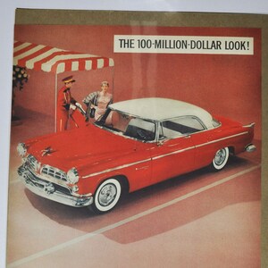 Grande pubblicità per auto Chrysler Windsor Deluxe Nassau del 1955 (pubblicità fotografica classica di una vecchia azienda automobilistica, parti, brochure stampate, concessionario, motore americano)