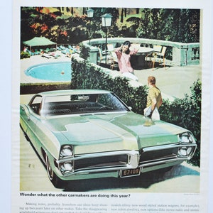 Große Auto-Werbung 1967 Bonneville (GM General Motors Company Model Klassiker altes Foto Werbung Teile Print Broschüre Händler Autohaus Auto)