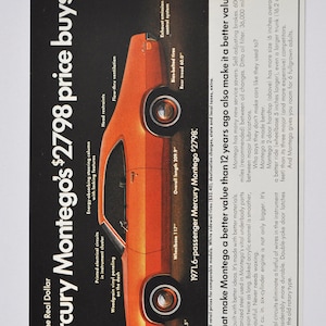 Annonce voiture 1971 Mercury Montego (ford motor company classic vieille photo publicité brochure impression concession concessionnaire rétro classic sport auto)