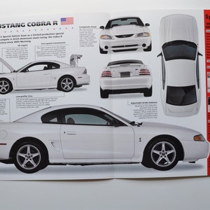 Specsheet Ford Mustang Cobra R (1995) (auto, foto, statistieken, info, specificaties, brochure, advertentie oude retro vintage dealer dealer muscle motors sport)