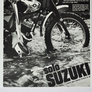 Motorrad-Werbung Suzuki Solo (Motorrad Werbung Klassiker altes Foto original Werbeteile Print-Prospekt Händler Motorrad US)