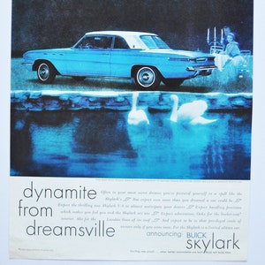 Annuncio di un'auto di grandi dimensioni 1961 Buick Skylark (società General Motors GM vecchia pubblicità fotografica classica stampa di parti LeSabre Electra 225 Riviera auto 350)