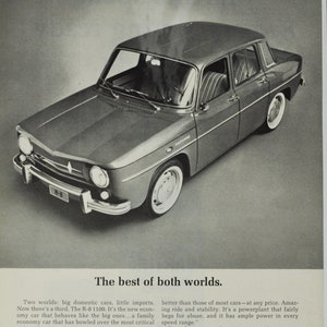 Auto-Werbung RENAUL R-8 1100 (Motor Firma Klassiker altes Fotoreklameteile Druckplakat Broschüre Autohaus Frankreich French Economy)