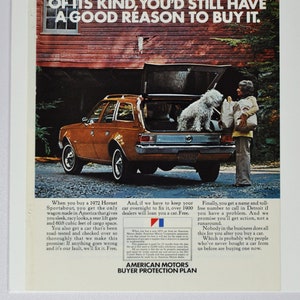 Auto-Werbung 1972 AMC Hornet Sportabout (american Motors company classic old Werbe-Teiledruck Autohaus-Broschüre Auto USA)