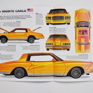 スペックシート シボレー モンテカルロ (1979) (車の写真、統計情報、仕様、パンフレット、部品、広告、古い、レトロ、ビンテージ、ディーラー、自動車販売店、カスタムモーター)