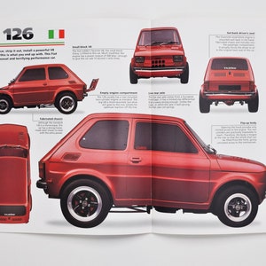 Fiche technique Fiat 126 (1972-1992) (voiture photo stat info spécifications brochure pièces ad vieux vintage classique moteur rétro sport auto italie turin europe)