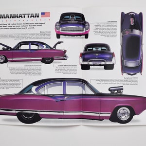 Fiche technique Kaiser Manhattan (1954) (voiture photo stat info specs brochure pièces annonce vieux vintage moteur classique rétro sports america toledo ohio)