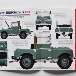Datenblatt Landrover Serie 1 (1948-1958) (Autofoto-Stat-Info-Spezifikationsbroschüre mit altem Vintage-Druck klassisches britisches Willys-Jeep)