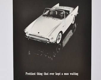 Car Ad 1970's Sunbeam Alpine (luxury motorcar classic old photo advertisement brochure parts dealer dealership classic american rootes auto)