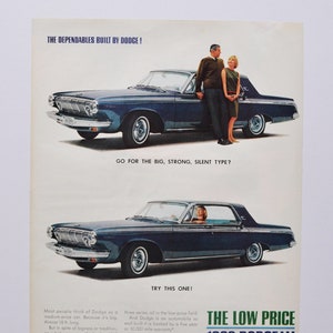 Large Car Ad 1963 Dodge (autobedrijf klassieke oude foto advertentie onderdelen gedrukte brochure dealer dealer amerika chrysler auto amerika)