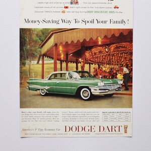 Grote autoadvertentie 1960 Dodge Dart (motorbedrijf klassieke oude fotoadvertentie onderdelen gedrukte brochure dealer dealer amerika chrysler auto)