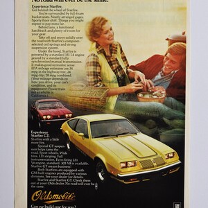 Auto-Werbung 1970er Oldsmobile Starfire (GM General Motors Company Classic Old Photo Werbung Print-Broschüre Autohaus Olds American USA usw.)