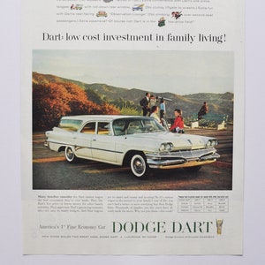 Grote autoadvertentie 1960 Dodge Dart (motorbedrijf klassieke oude fotoadvertentie onderdelen gedrukte brochure dealer dealer amerika chrysler auto)