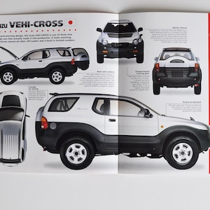 Fiche technique Isuzu Vehi-Cross (1997-AUJOURD'HUI) (photos de voitures, statistiques, informations, brochures, pièces d'impression, publicité vintage, vieille voiture de sport, japon)