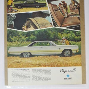 Grote autoadvertentie 1967 Plymouth Sport Fury 2-deurs hardtop (motorbedrijf chrysler oude klassieke fotoadvertentie onderdelen gedrukte brochure dealer)