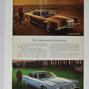 Auto Ad Lincoln Continental & Mark III 3 (ford motor company mercury classic old vintage Foto Werbung Teile Print Broschüre Händler USA)