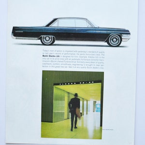 Annuncio di un'auto di grandi dimensioni 1962 Buick Electra 225 (società General Motors GM vecchia pubblicità fotografica classica stampa parti Skylark LeSabre Wildcat Invicta)