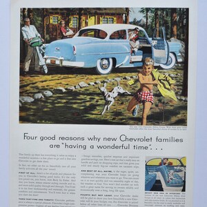 Grande pubblicità per auto Chevrolet Delray Coupe del 1954 (pubblicità fotografica d'epoca classica di motori, brochure di ricambi, concessionaria di articoli sportivi personalizzati retrò)