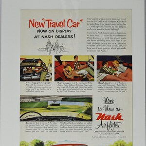 Auto-Werbung 1953 Nash Airflytes (klassisches altes Foto-Werbeteile-Prospekt Händler Autohaus Retro-Magazin Automobil Motor Luxus USA US)