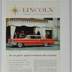 Auto Ad Lincoln Premiere Landau (ford motor company mercury classic old vintage Foto Werbung Teile Print Broschüre Händler Luxus)