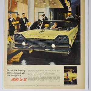 Grande pubblicità per auto 1958 Dodge (azienda automobilistica classica vecchia foto pubblicità parti stampa brochure concessionario concessionaria chrysler auto lusso usa us)