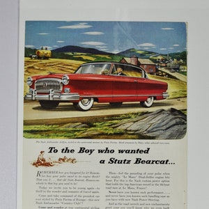 Annonce voiture Nash Ambassador Airflyte (ancienne photo classique publicité pièces brochure concessionnaire concessionnaire magazine rétro moteur automobile USA US)