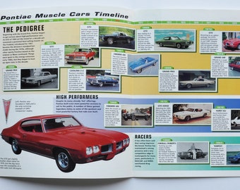 Timeline Sheet Pontiac Muscle Cars (1962-1992) (car photo info specs brochure print parts ad grand prix gto firebird 400 am hurst ssj trans)