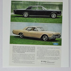 Auto Anzeige 1966 Lincoln Continental (ford motor company mercury classic old vintage Foto Werbung Teile Print Broschüre Händler Luxus USA)