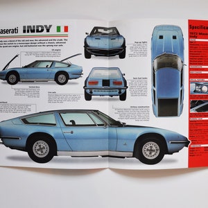 Datenblatt Maserati Indy (1969-1974) (auto foto stat info specsprospekt teile ad old vintage classic European Sportwagen italienisch modena)