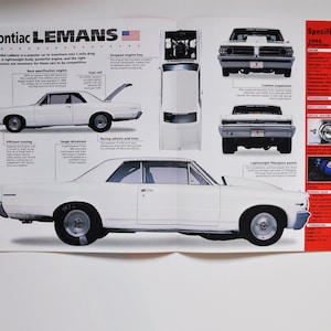 Specificatieblad Pontiac LeMans (1964) (auto, foto, gegevens specificaties brochure onderdelen advertentie oude retro vintage dealer autodealer muscle motor Le Mans)