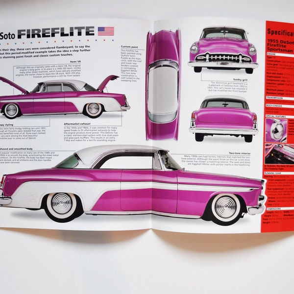 Spec Sheet DeSoto Fireflite (1955) (car, photo, stat info specs brochure parts ad old retro vintage dealership muscle motors Sportsman)